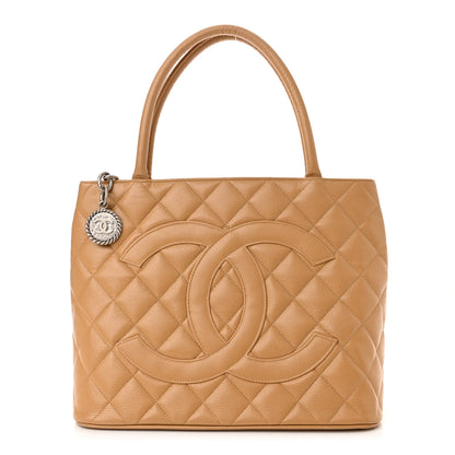 Chanel Caviar Quilted Medallion Tote Beige 1 of 13