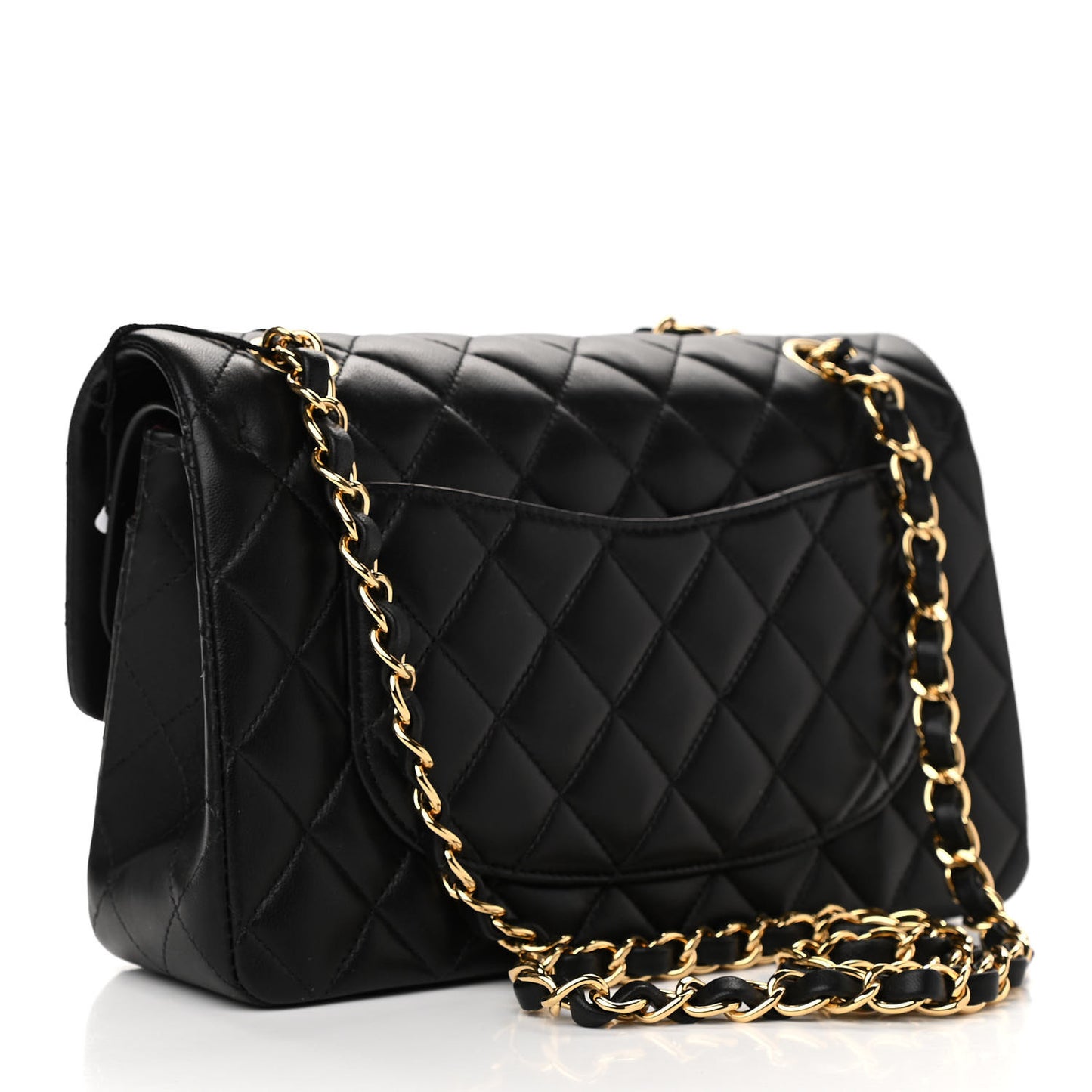 Lambskin Quilted Small Double Flap Black