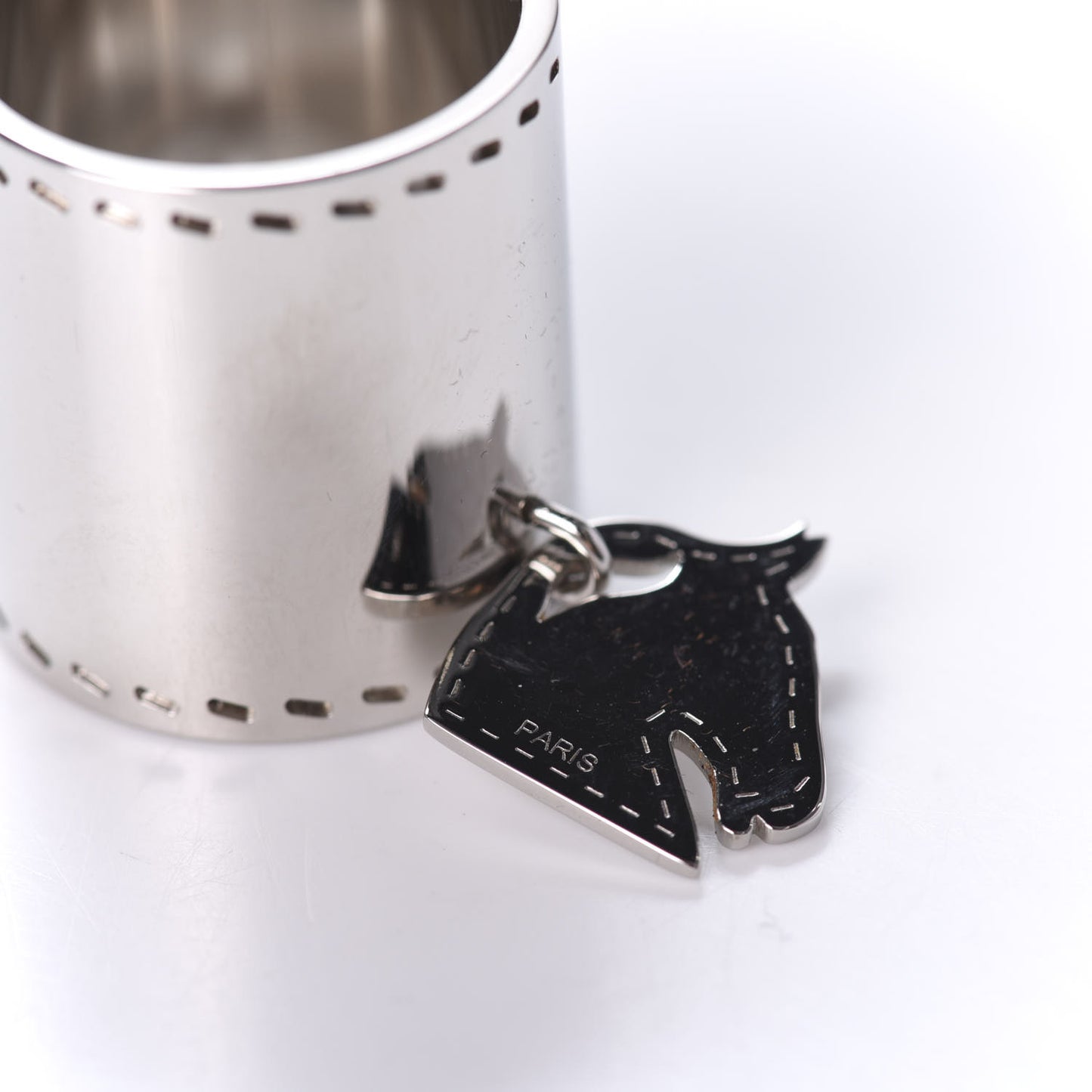 Palladium Tete de Cheval Horse Charm Scarf Ring