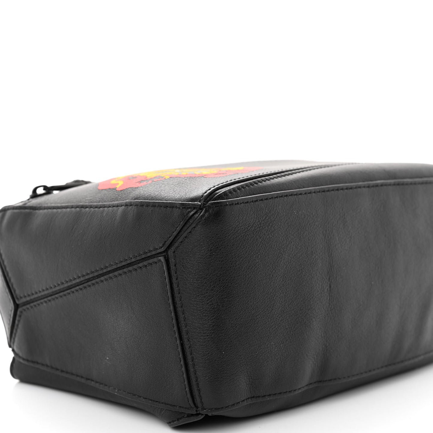 Calfskin Pansies Small Puzzle Bumbag Black