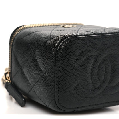 Chanel Caviar Quilted Mini Vanity Case With Chain Black 8 of 10
