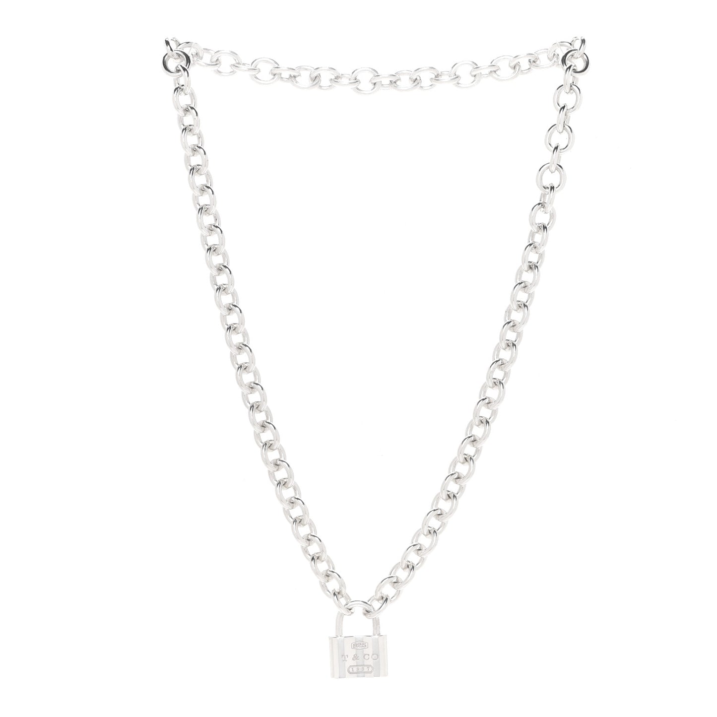 Sterling Silver 1837 Lock Charm Necklace