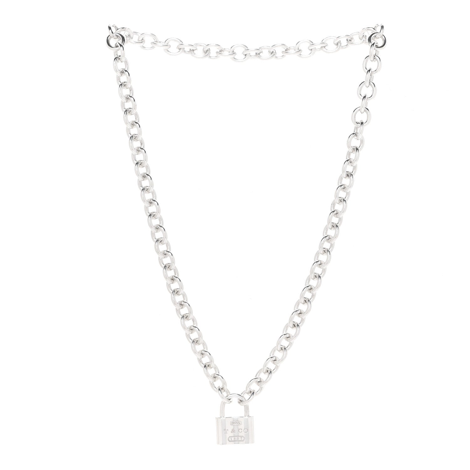 Tiffany Sterling Silver 1837 Lock Charm Necklace 3 of 5