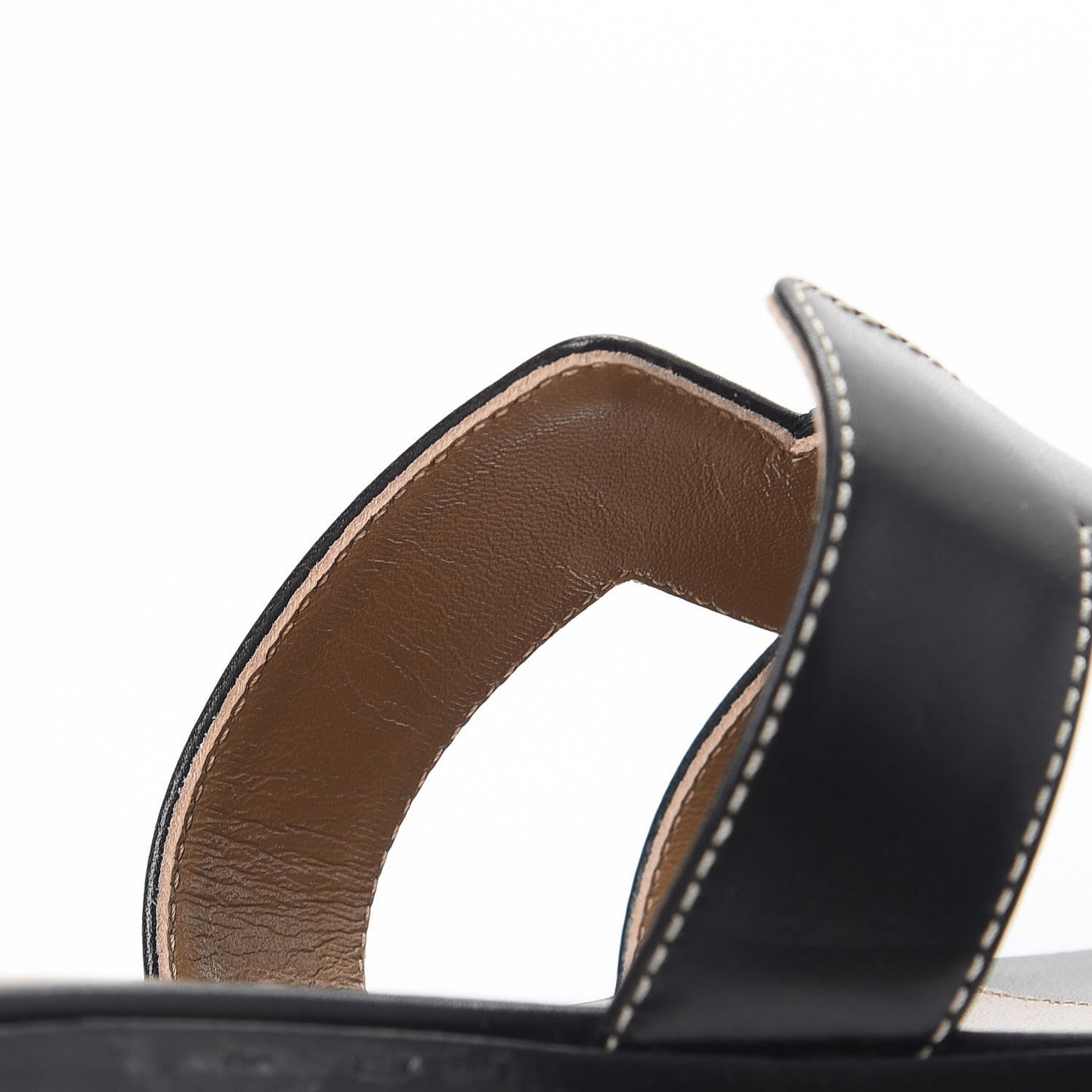 Box Calfskin Oran Sandals 38 Black