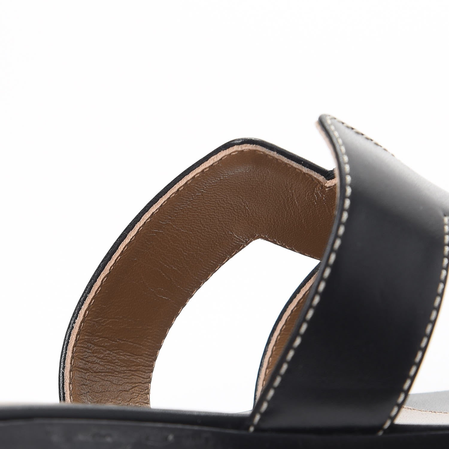 Hermes Box Calfskin Oran Sandals 38 Black 13 of 14