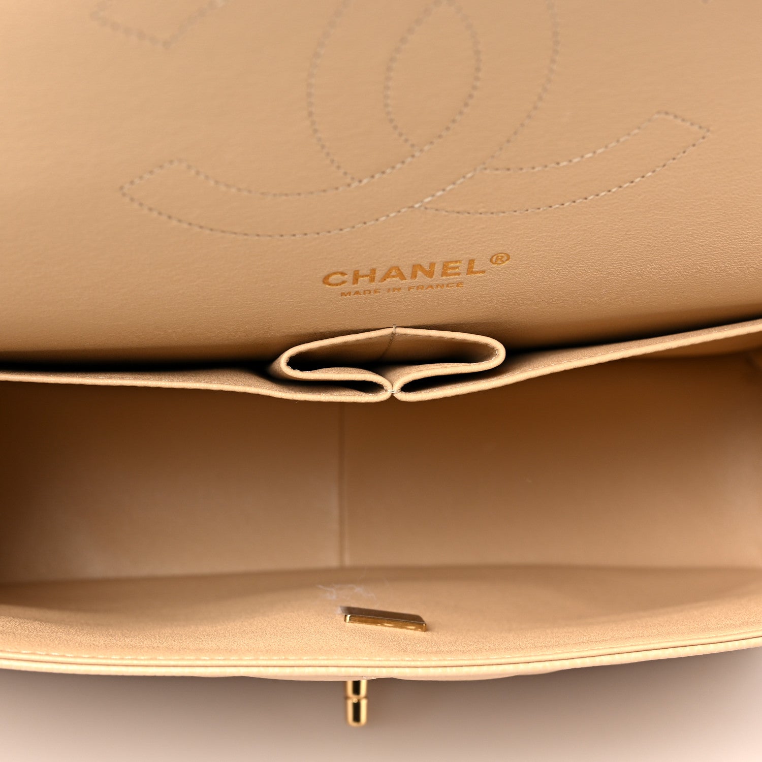 Chanel Caviar Quilted Jumbo Double Flap Beige 5 of 10
