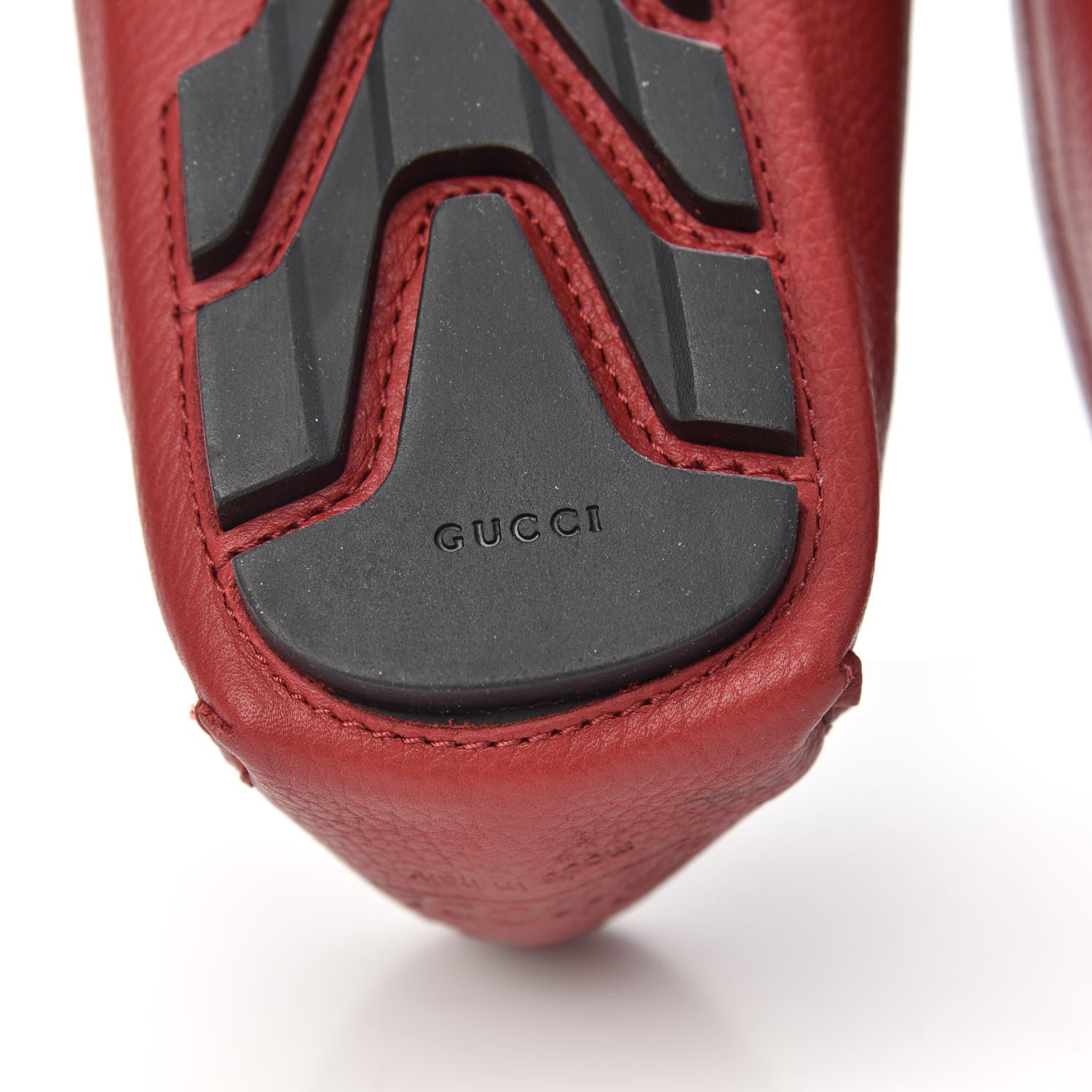 Gucci Calfskin Web Mens Driver Loafers 8 Red 7 of 8
