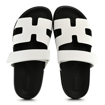Hermes Calfskin Womens Chypre Sandals 39.5 White 2 of 10