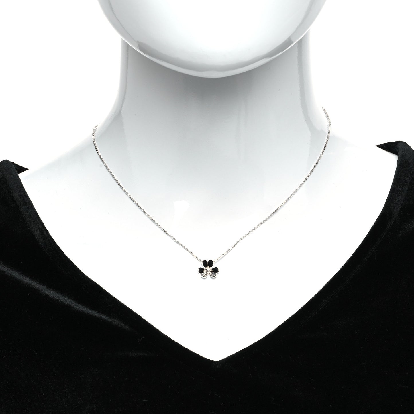 18K White Gold Diamond Mini Frivole Pendant Necklace