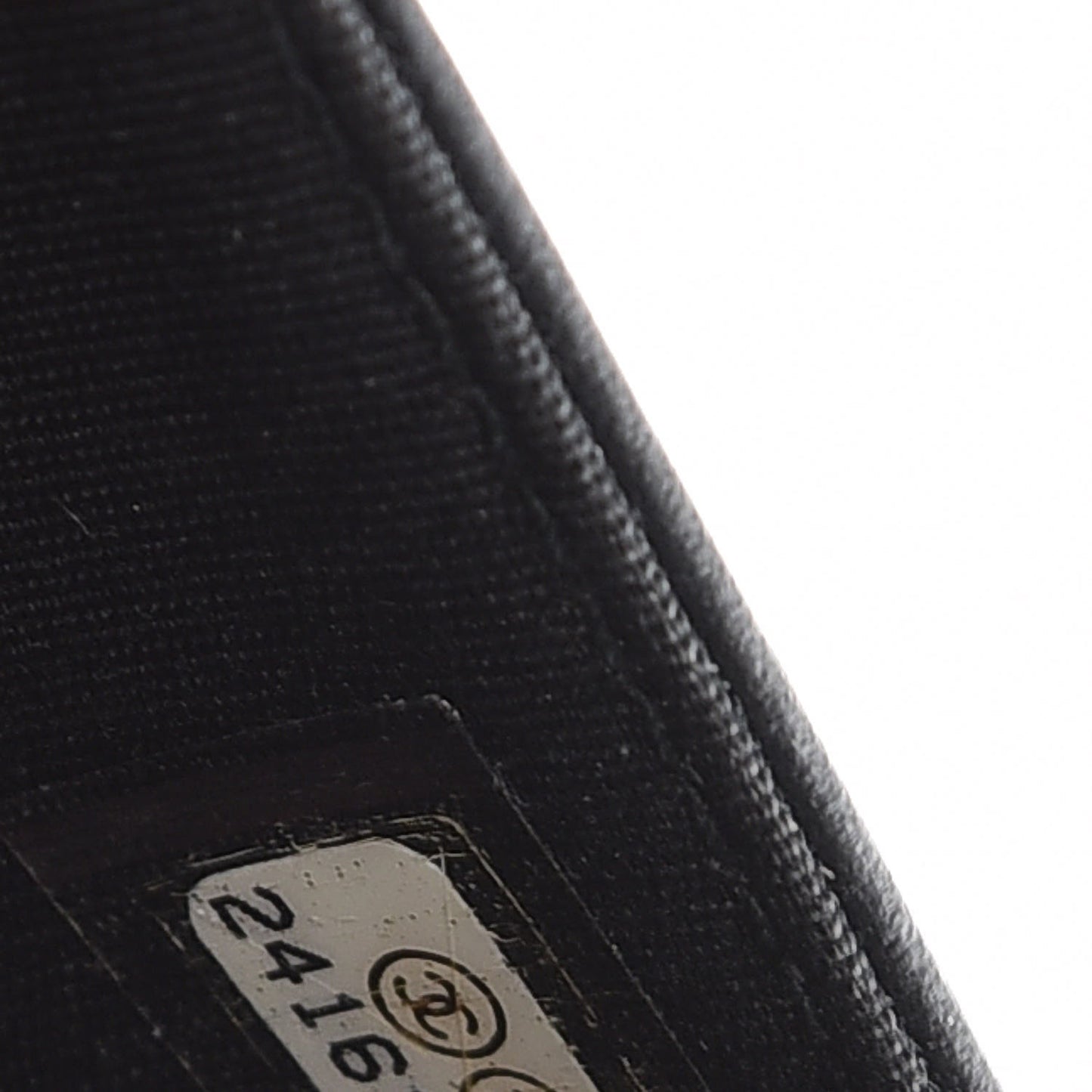 Calfskin Painted Chevron Embossed Boy Wallet On Chain WOC Black