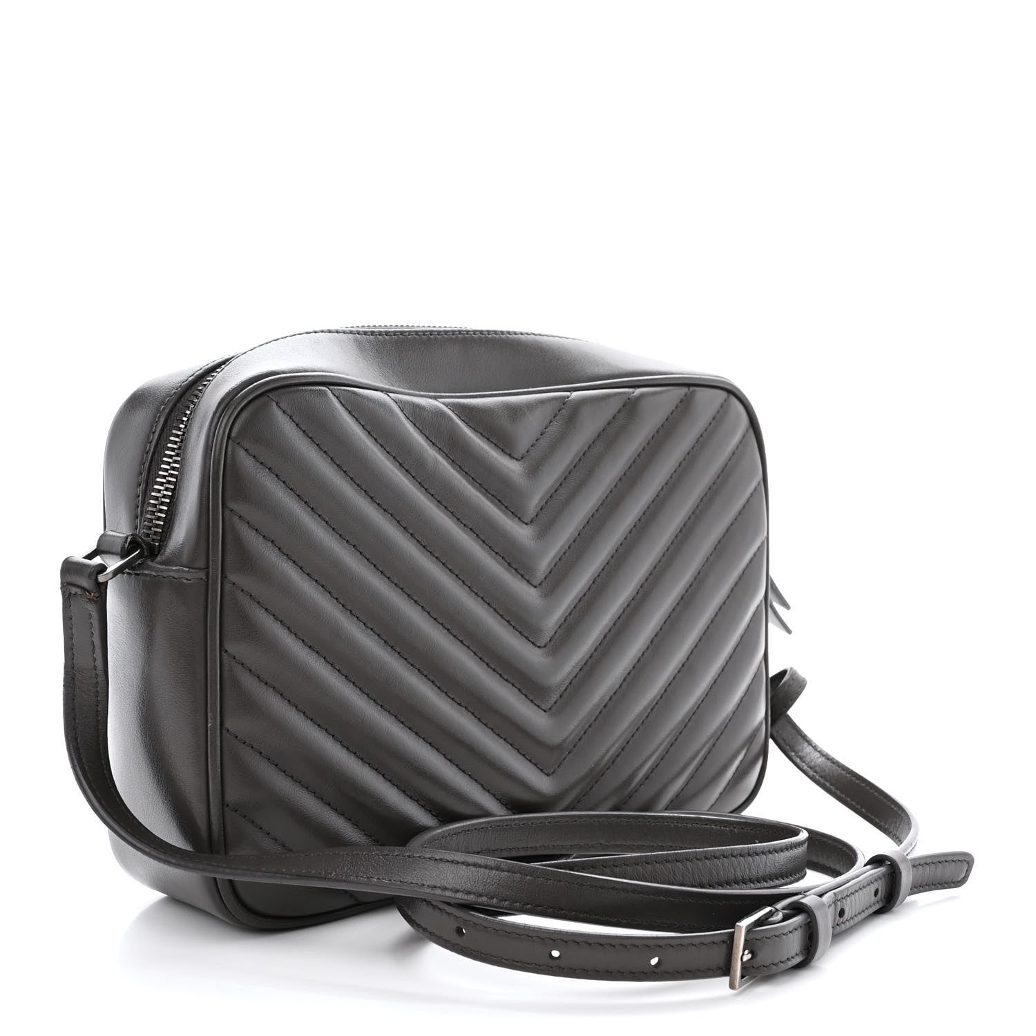 Saint Laurent Calfskin Matelasse Monogram Lou Camera Bag Dark Smog 3 of 14