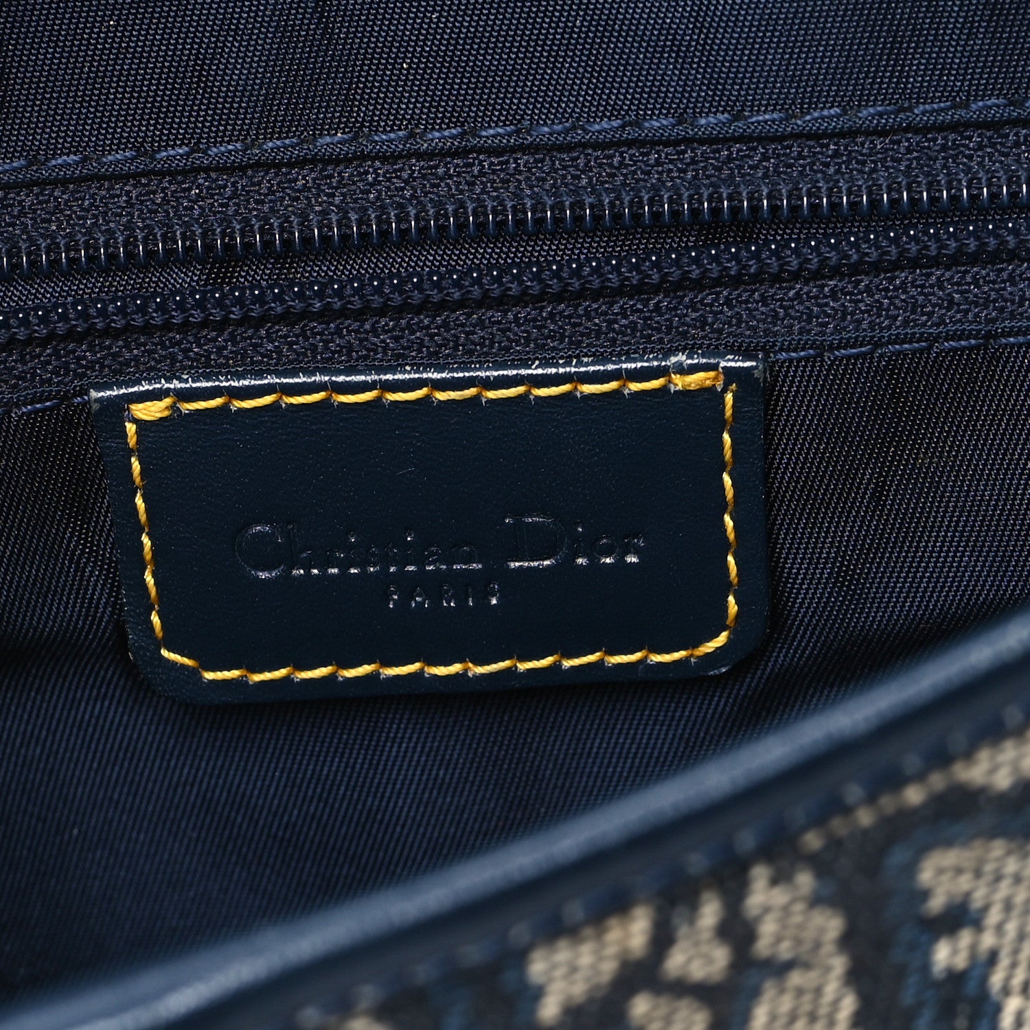 Christian Dior Monogram Double Saddle Bag Navy Blue 6 of 13