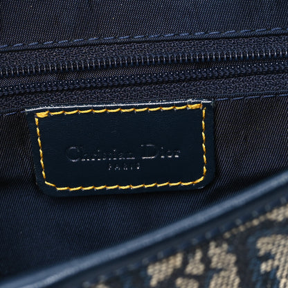 Christian Dior Monogram Double Saddle Bag Navy Blue 6 of 13