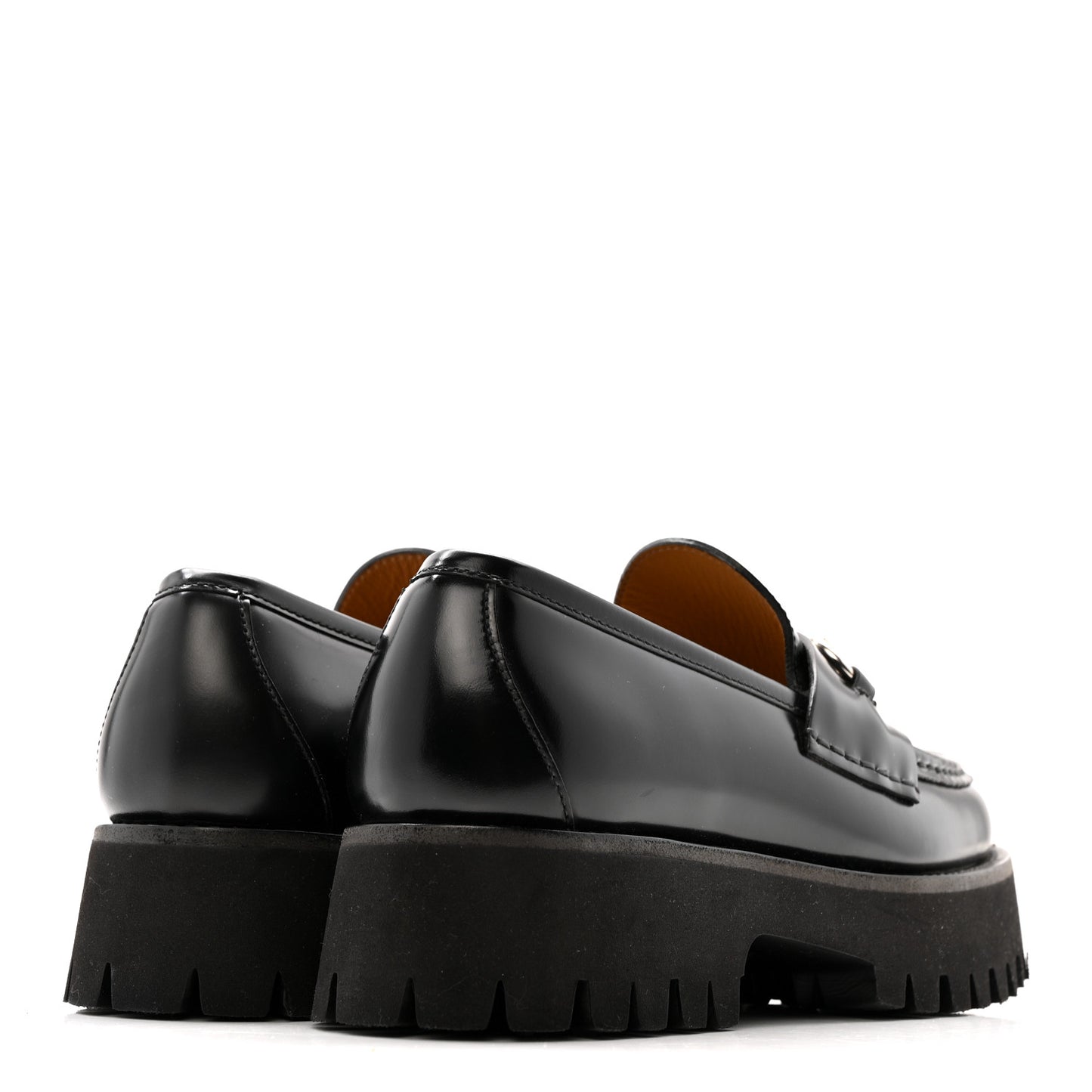 Cordovan Lux Womens Horsebit 45mm Platform Loafers 37.5 Black