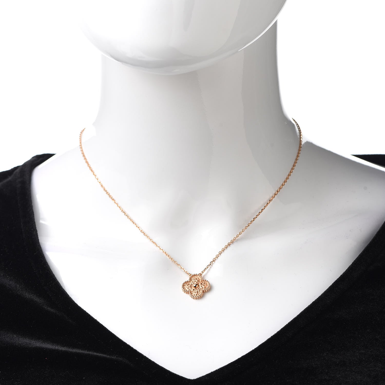 Van Cleef & Arpels 18K Rose Gold Vintage Alhambra Pendant Necklace 2 of 8