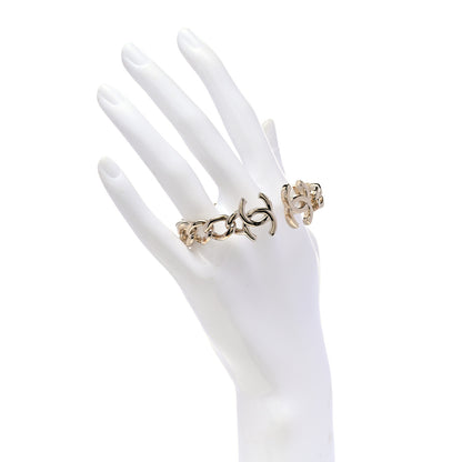 Chanel Metal CC Chain Link Cuff Bracelet Gold 2 of 5