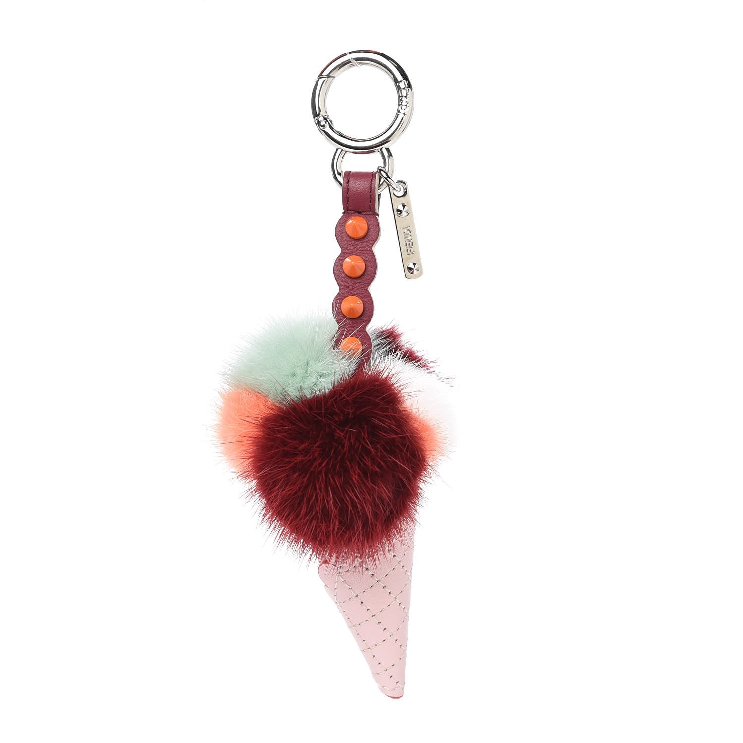 Fendi Mink Fur Calfskin Fun Fair Bag Charm Multicolor 1 of 4