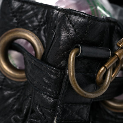 Christian Dior Lambskin Cannage Drawstring Bag Black 26 of 33