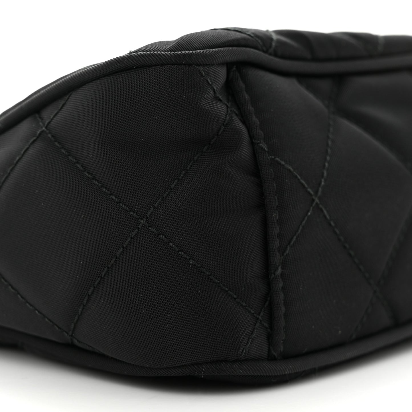 Nylon Tessuto Impuntu Quilted Crossbody Bag Black