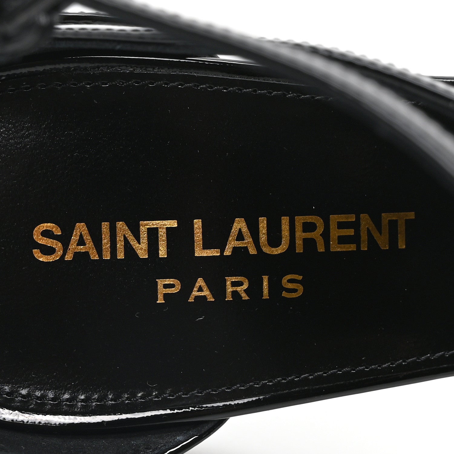 Saint Laurent Patent Cassandra 100 Ankle Strap Sandals 38 Black 8 of 9