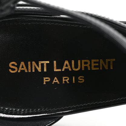 Saint Laurent Patent Cassandra 100 Ankle Strap Sandals 38 Black 8 of 9