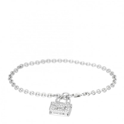 Hermes 18K White Gold Diamond Constance Amulettes Bracelet ST 1 of 5