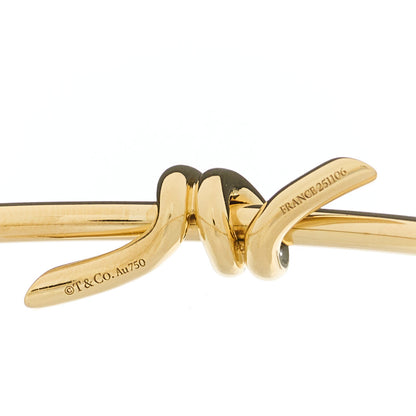 Tiffany 18K Yellow Gold Knot Hinged Bangle Bracelet 3 of 4