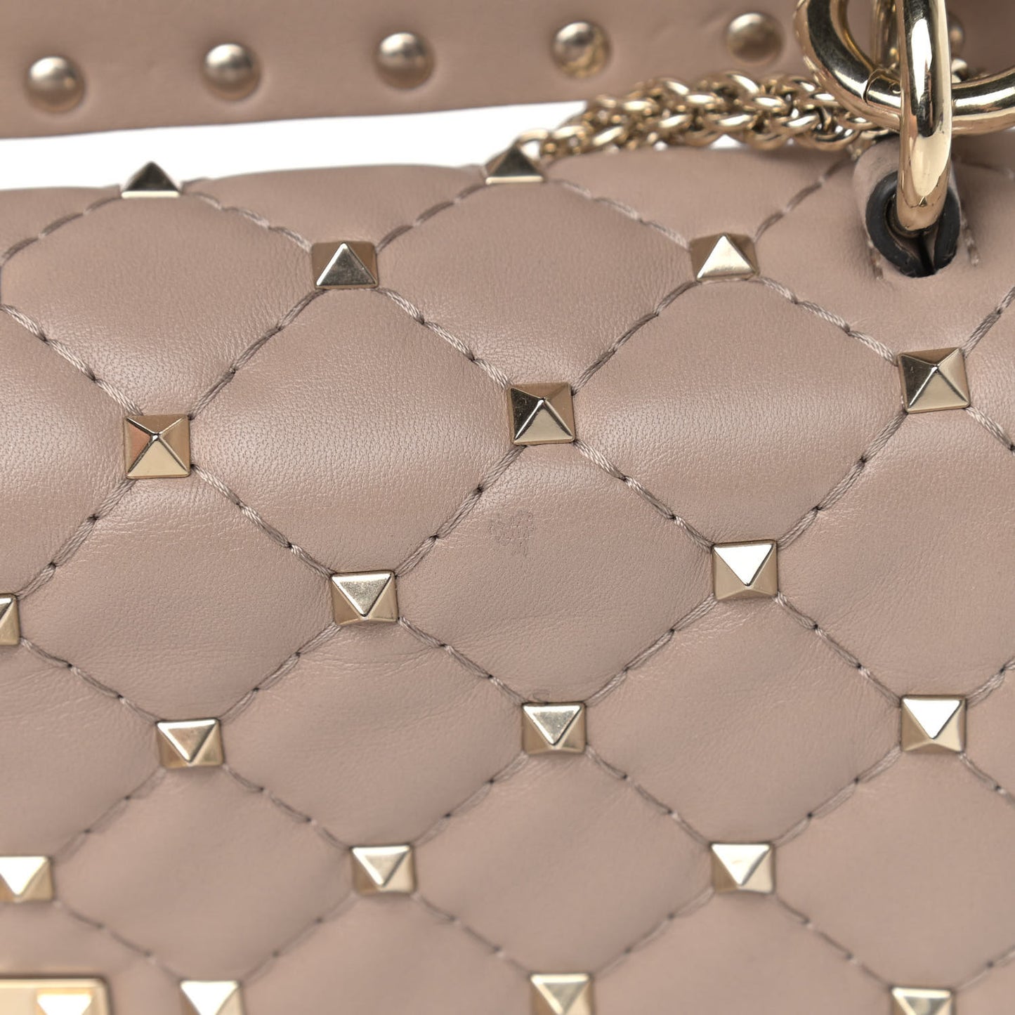 Lambskin Medium Rockstud Spike Shoulder Bag Poudre