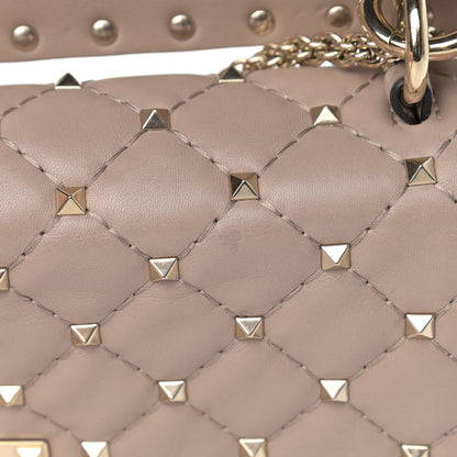 Valentino Garavani Lambskin Medium Rockstud Spike Shoulder Bag Poudre 11 of 13