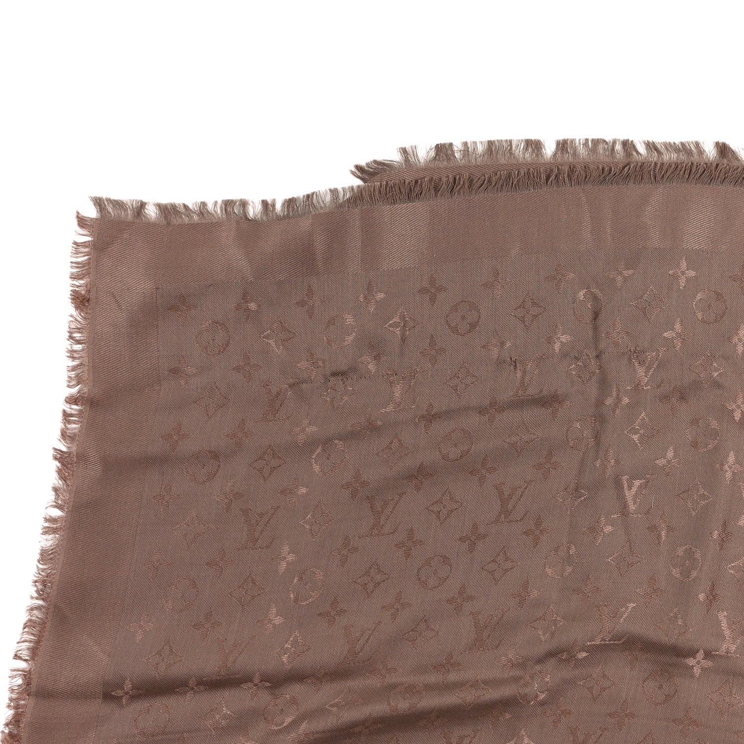 Louis Vuitton Silk Lurex Wool Monogram Shine Shawl Cappuccino 4 of 4
