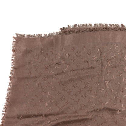 Louis Vuitton Silk Lurex Wool Monogram Shine Shawl Cappuccino 4 of 4