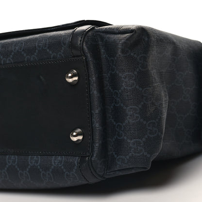 Gucci GG Supreme Monogram Web Messenger Diaper Bag Black Grey 11 of 15