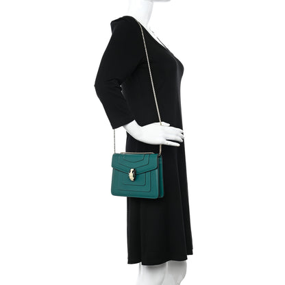 Bulgari Calfskin Small Serpenti Forever Snake Strap Crossbody Bag Emerald Green 2 of 11