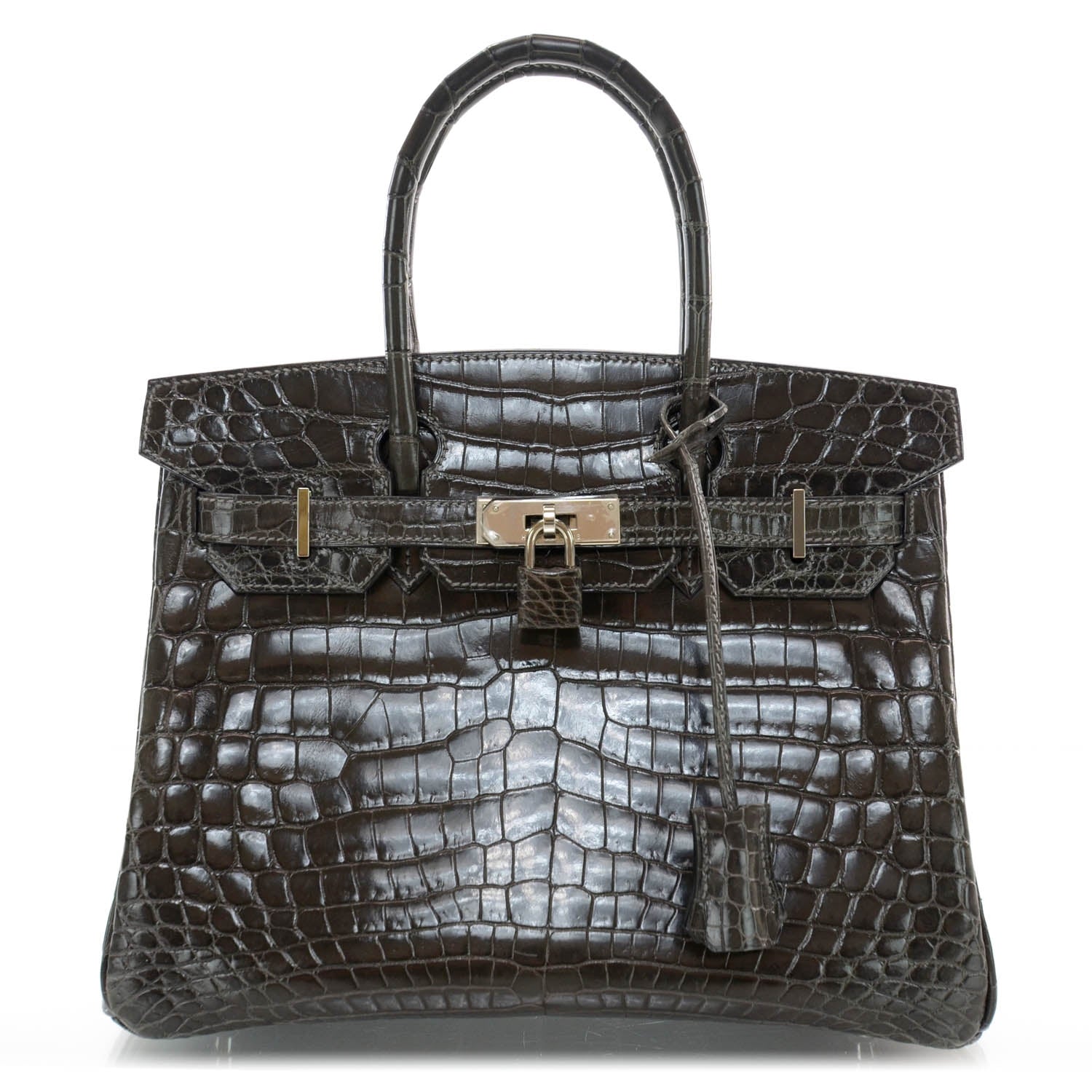 Hermes Shiny Niloticus Crocodile Birkin 30 Graphite 1 of 9