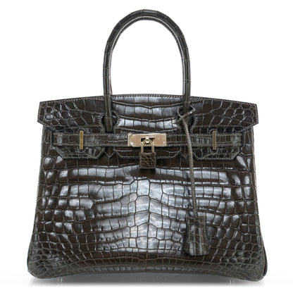 Hermes Shiny Niloticus Crocodile Birkin 30 Graphite 1 of 9