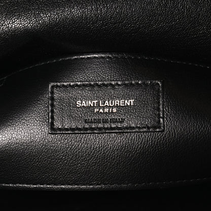 Saint Laurent Sheepskin Matelasse Chevron Monogram Medium College Bag Black 7 of 12