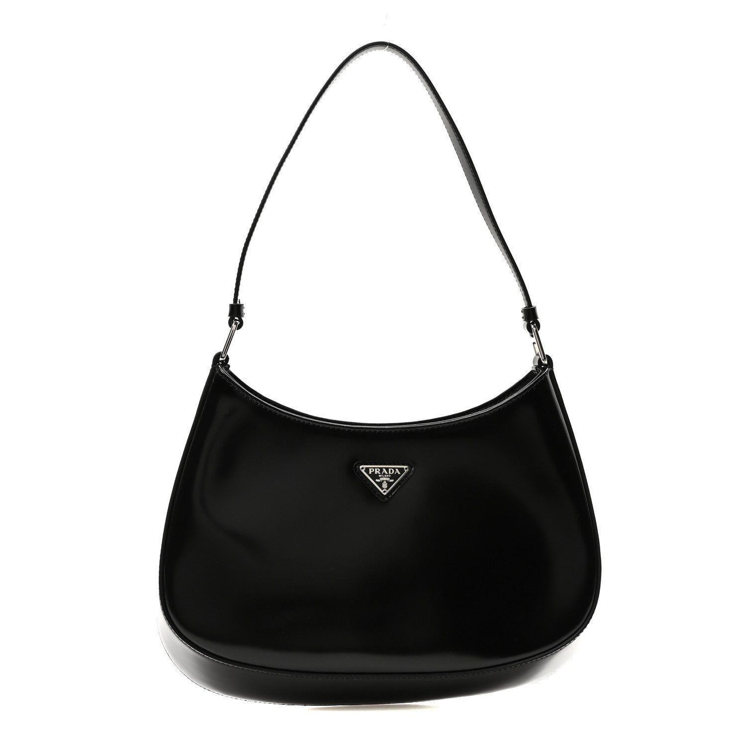 Prada Spazzolato Cleo Shoulder Bag Black 1 of 10