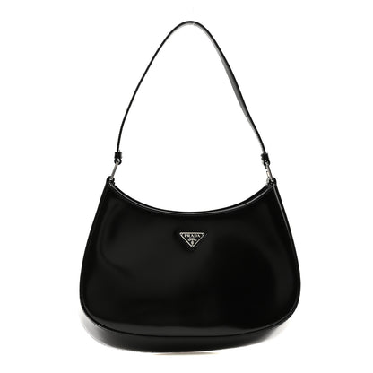 Prada Spazzolato Cleo Shoulder Bag Black 1 of 10