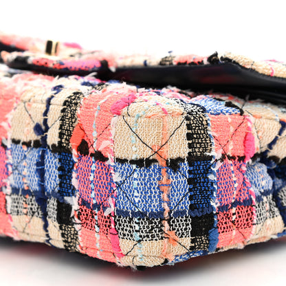 Chanel Tweed Quilted Medium Double Flap Blue Orange Yellow 9 of 9