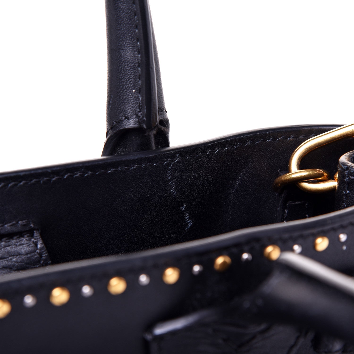 Burberry Smooth Calfskin Riveted Small Banner Tote Black 18 of 19
