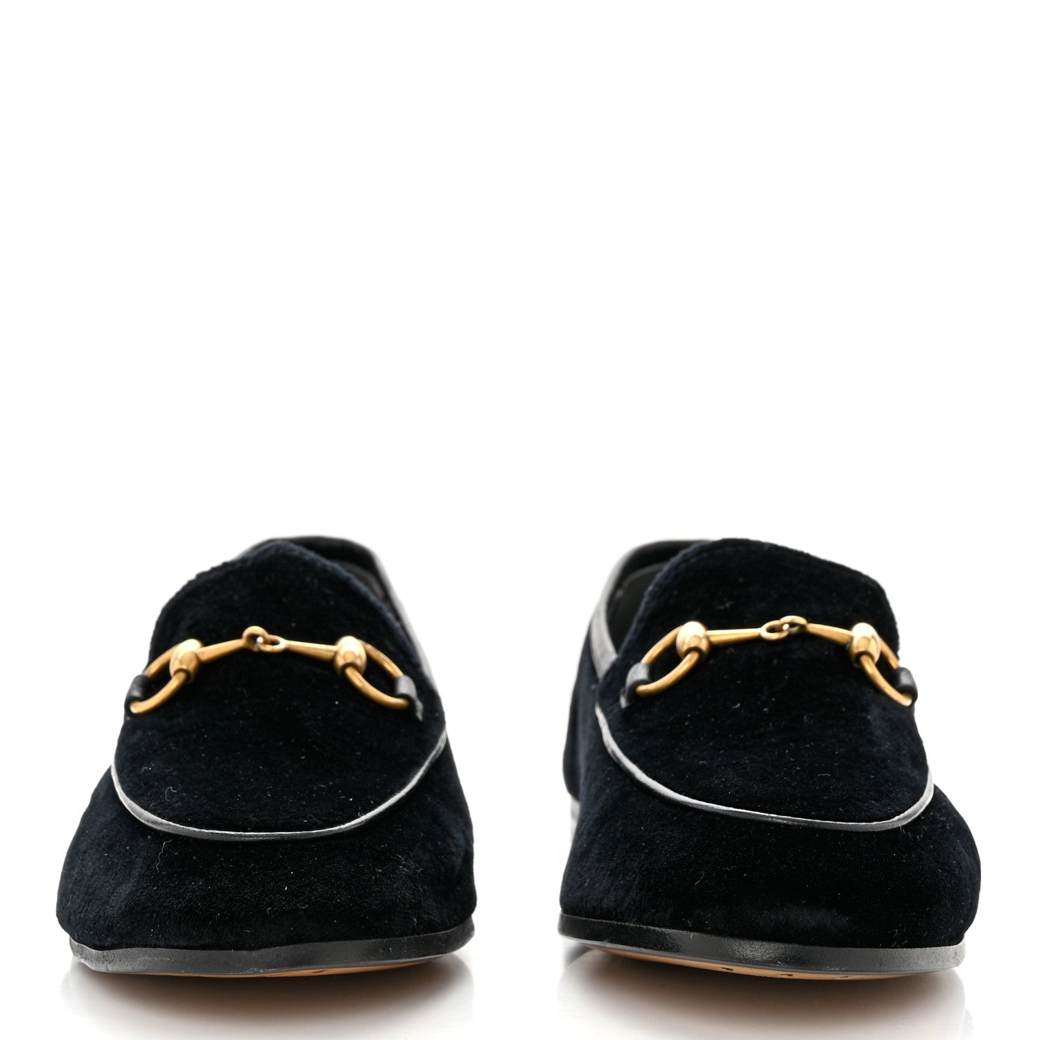 Gucci Velvet Horsebit Womens Jordaan Loafers 35.5 Black 2 of 10