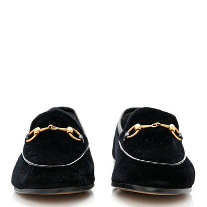 Gucci Velvet Horsebit Womens Jordaan Loafers 35.5 Black 2 of 10