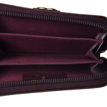 Chanel Caviar Quilted Boy Zip Around Coin Purse Wallet Dark Purple 5 of 9