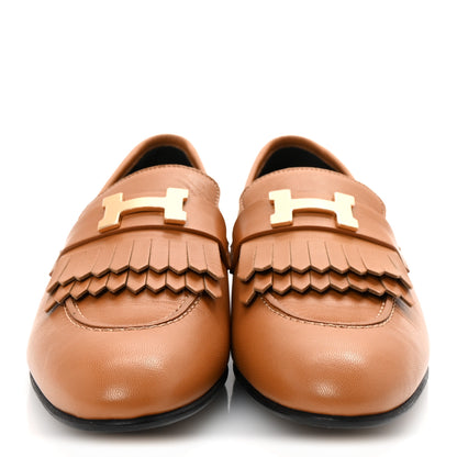 Hermes Goatskin Womens Royal Loafers 39 Naturel 3 of 10