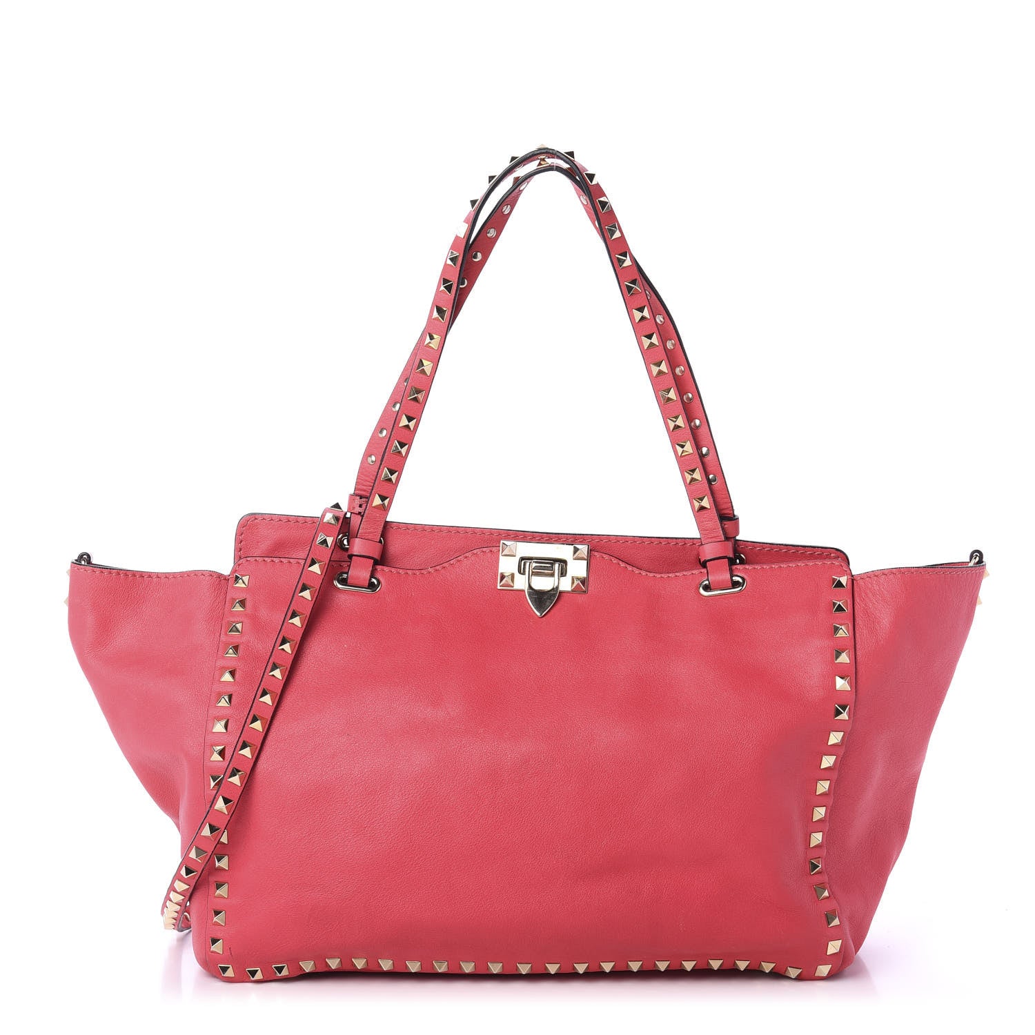 Valentino Garavani Vitello Medium Rockstud Tote Deep Rose 1 of 10