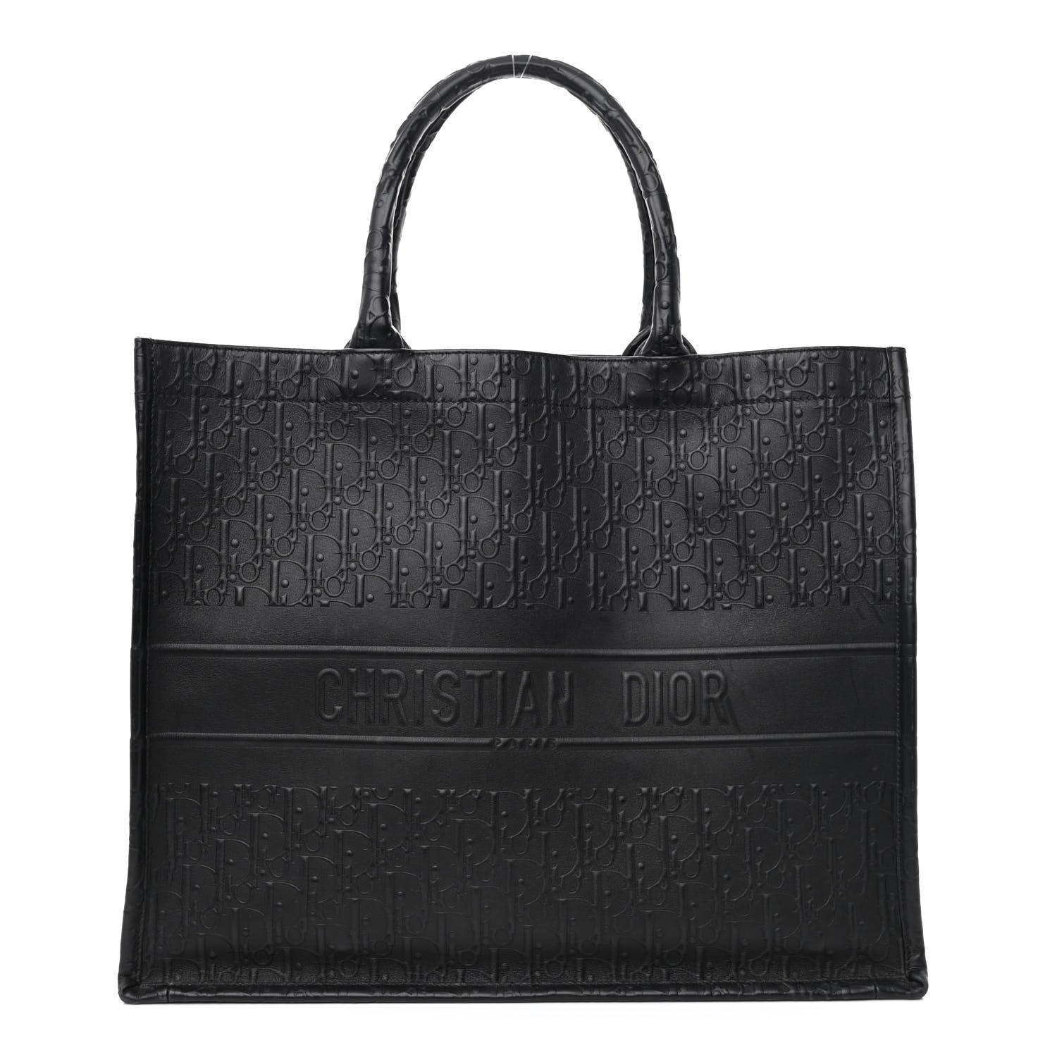 Christian Dior Oblique Calfskin Embossed Large Book Tote Black 1 of 10