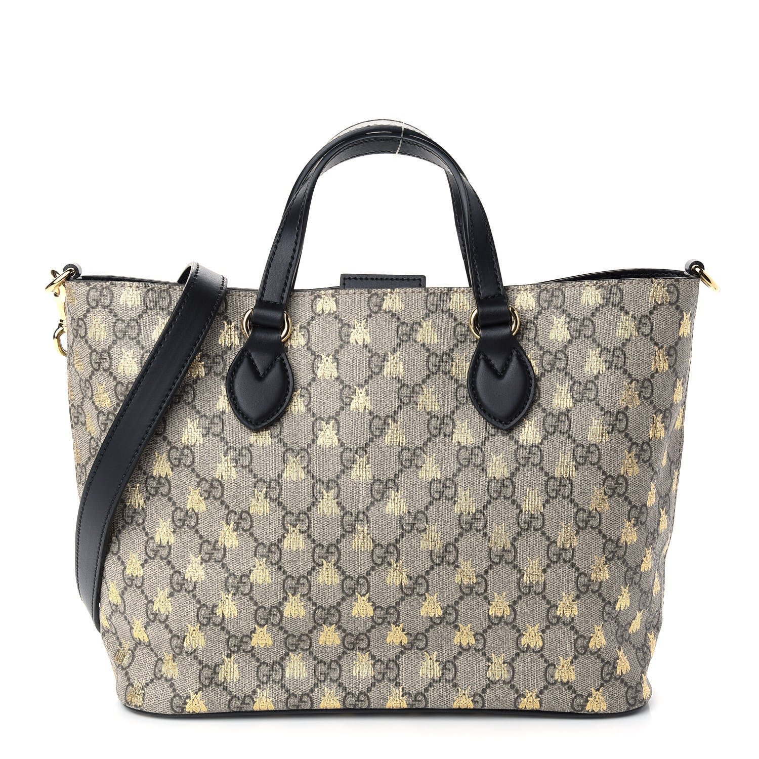 Gucci Soft GG Supreme Monogram Bees Small Crossbody Tote Beige Oro Black 1 of 9
