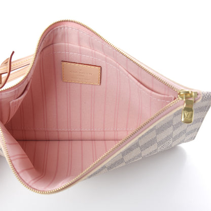 Louis Vuitton Damier Azur Neverfull MM GM Pochette Rose Ballerine 5 of 6