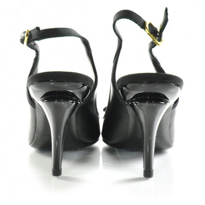 Chanel CC Bow Slingback Pumps 38 Black 3 of 10