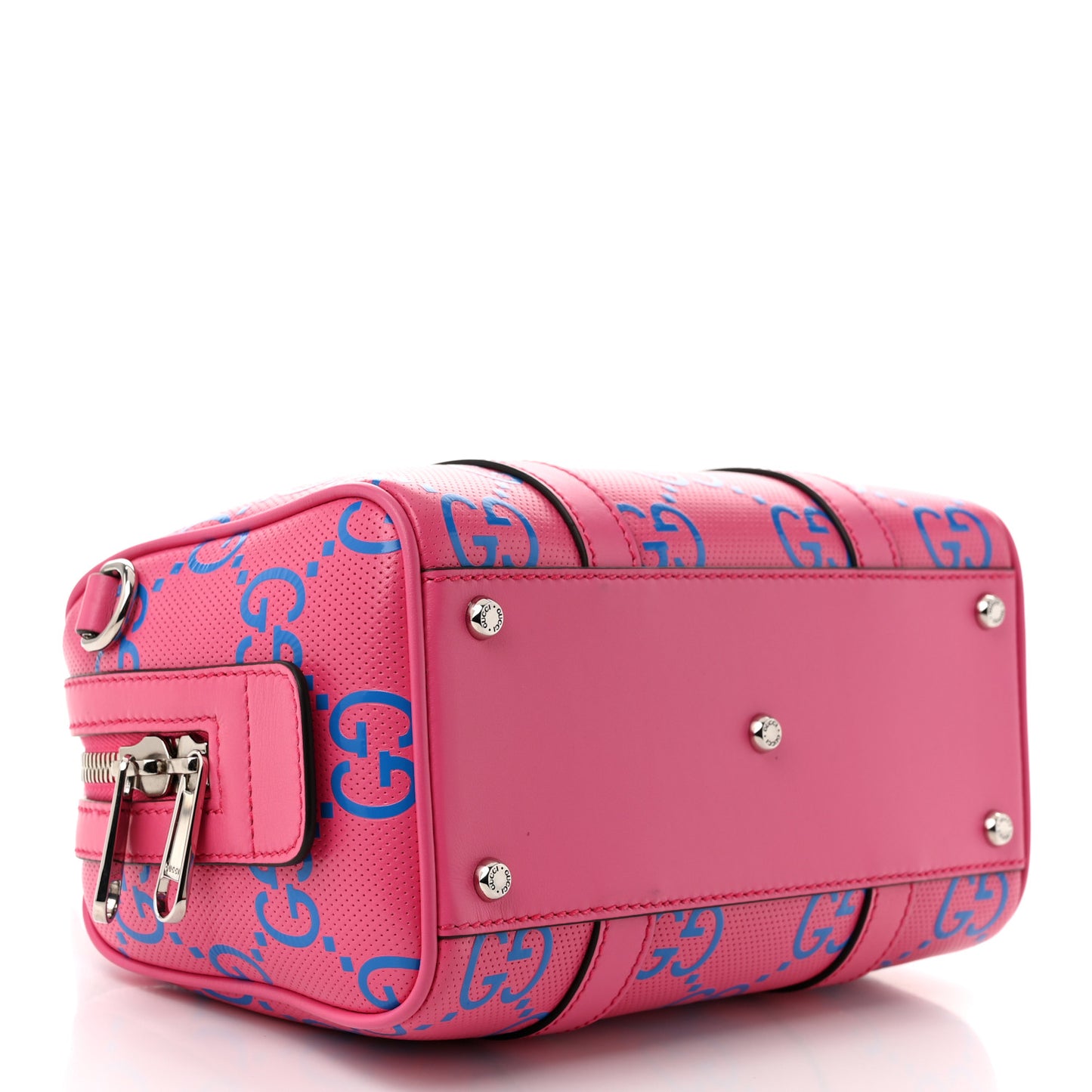 Calfskin GG Tennis Bi-Color Embossed Mini Duffle Bag Modern Fucsia Modern Blue